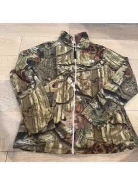 Mossy Oak Break Up Womens Pink and Camo Fleece Jacket Medium 8-10